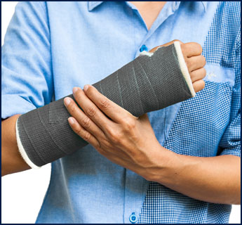 Person with Arm in a Plastered Cast